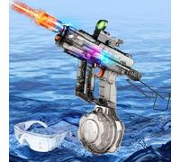 Aragallant Pistola Eléctrica, Pistola de Agua Automática 800 ml - Alcance 10 m, Recargable Electric Water Gun con Flash & Sonido, Pistola Juguetes para Niño/Adulto (Negro)