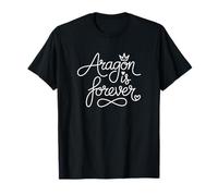 Aragon Is Forever - Arte Lineal de corazón patriótico aragonés Camiseta