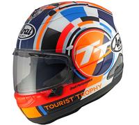 Arai Arai RX-7V Evo Isle Of Man TT 2025, casco integral M male Negro/Blanco/Naranja/Azul