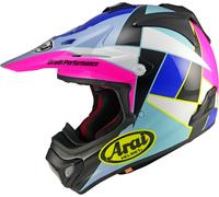 Arai MX-V EVO Peak, casco de motocross L female Fucsia/Azul/Negro/Blanco
