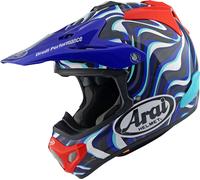 Arai MX-V EVO Stream, casco de motocross XL male Azul Oscuro/Turquía/Blanco/Rojo