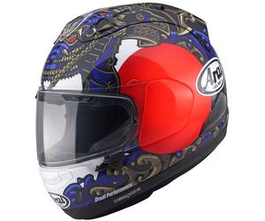 Arai RX-7V Evo Samurai Casco, Azul/Rojo, Talla M (57/58)