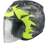 Arai SZ-R EVO Mimesis Casco Jet, negro/gris/amarillo, Talla L (59)