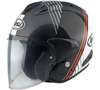 Arai SZ-R EVO Temu Casco Jet, negro-blanco-rojo, tamaño XS para Hombres
