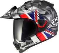Arai Tour-X5 Nation "UK", casco de aventura M female Mate Gris/Azul/Blanco/Rojo