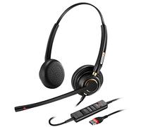 Arama Auriculares USB con micrófono con cancelación de Ruido y Controles de Audio, Auriculares de PC Ultra cómodos para computadora, Laptop, Negocios, Skype, UC, seminario Web, reuniones de Equipo,