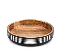 ARAMBH Cuenco rústico de madera negra - Centro decorativo para popurrí seco, orbs y decoración del hogar, perfecto para oficinas, salas de reiki y spa, 30,48 cm x 6,35 cm