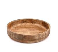 ARAMBH Mango decorativo de madera - Mesa central con acabado redondo profundo | rústico Farmhouse Wooden Décor for Dining & Living Room (30,48 x 30,48 x 6,35 cm)