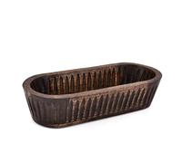 ARAMBH Modern Black Japan Mango Wood Bowl - Decorative Wooden Centerpiece for Living Room, Entry Mesa, Kitchen Island & Home Decor (35,56 x 15,24 x 7,62 cm)