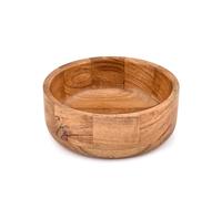 ARAMBH Premium Acacia Wood Round Ensalad Bowl - Durable, Stylish Wooden Bowl for Mixing, Serving, Entertaining & Home Decor (20,32 x 20,32 x 7,62 cm)