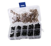 Aramox 100 PCS Plastic Safety Eyes Toy Craft Doll Accessory Black Puppet Suministes Plush Animal Hacer Artesanías Animales Decoraciones de Artesanías Blandas Crochet con Arandelas Hechas de Plástico