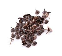 Aramox 100 Piezas Clavos para Tapicería Tachuelas de Latón Antiguo, Tachuelas Decorativas para Muebles Cuadrados Vintage, Chinchetas de Hierro para Sofá Silla Cama 21x21mm (Rojo 11 * 16mm)