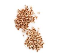 Aramox 100 Piezas de Remaches Dobles, Material de Hierro, Diseño Fácil de Instantáneas, Tapas Redondas de 6x8 Mm para Artesanías de Cuero, Bolsos, Reparación de Ropa (GOLD)