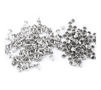 Aramox 100 Piezas de Remaches Dobles, Material de Hierro, Diseño Fácil de Instantáneas, Tapas Redondas de 6x8 Mm para Artesanías de Cuero, Bolsos, Reparación de Ropa (SILVER)