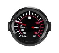 Aramox 2 Inch Boost Gauge, 52mm Smoked Lens Digital Analog Display Turbo Pressure Gauge with Pod and Blue LED Backlight for Gas Cars 12V DC (PSI)