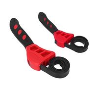 Aramox 2 PCS Clave Multifuncional para el Mantenimiento del Automóvil, una Llave de Correa de Goma Ajustable para una Fácil Apertura (rojo)