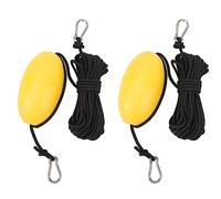 Aramox 2 Piezas Línea de Remolque de Cuerda Marina, Bola Flotante de Amarilla con Cuerda de Remolque de 30 Pies para Barco Yate Jet Ski Inflable