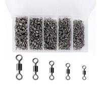 Aramox 200 Piezas Giratorios de Pesca, Giratorios de Acero Inoxidable para Conector de Sedal de Pesca, Rotación Suave para Lubina y Agua Salada (300)