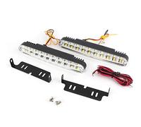 Aramox 2X 30 LED Coche 12V LED Stripe DC Luz de circulación Diurna DRL Lámpara de luz Diurna de conducción + Luces de señal de