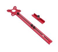 Aramox 3 en 1 Router Plantilla de Fresado para Ranuras, Plantilla de Corte Circular de Aleación de Aluminio con Doble Escala, Desmontable para Ranurado en Línea Recta, Bloques Redondos