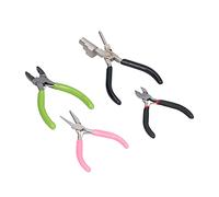 Aramox 4 Alicates para Joyería, Herramientas para Hacer Joyas de Acero con Alto Contenido de Carbono con Alicates Diagonales y para Hacer Fianzas, Mangos de Goma, Resorte de Doble Hoja, para Engarzar