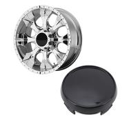 Aramox 4PCS Tapas Centrales de Rueda Cubiertas del Cubo de la Rueda Tapas Centrales del Aro 56.5mm/2.22in OD 53mm/2.09in ID ABS+Metal a Prueba de Rayones Impermeabilización Reemplazo (BLACK)