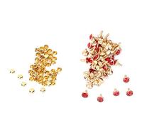 Aramox 50 Remaches de Diamantes de Imitación de Cristal de 8 Mm, Tachuelas Decorativas para Ropa y Bolsos de Bricolaje, Artesanía de Cuero (Taladro de tubo de 8 mm de alto con borde dorado y)
