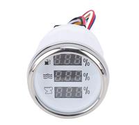 Aramox 52 Mm Indicador Digital de, Medidor de Nivel de Agua y Aguas Residuales 3 en 1 con Pantalla Retroiluminada en Azul Compatible con 12 V/24 V para Automóviles, (esfera blanca bisel plateado)