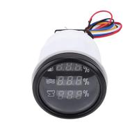 Aramox 52 Mm Indicador Digital de, Medidor de Nivel de Agua y Aguas Residuales 3 en 1 con Pantalla Retroiluminada en Azul Compatible con 12 V/24 V para Automóviles, (Esfera negra, bisel negro.)