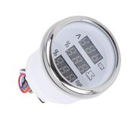 Aramox 52mm Medidor Digital de Voltaje, ABS Medidor de Voltaje de Aguas Residuales y Nivel de Agua 3 en 1 con Luz de Fondo para 12V 24V Autocaravanas Camiones Barcos (Cubierta plateada con esfera