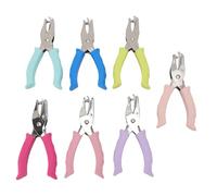 Aramox 7pcs Handheld Puncher de Hoyos Pequeños, Golpeador de Papel de Acero Inoxidable con Manija de Goma para Tarjetas de Felicitación, álbum de Recortes, Origami, Envoltura de