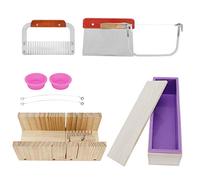 Aramox 9 Piezas Conjunto de 1200 Ml Kit de Moldes de de Silicona, Herramienta de Fabricación de Bricolaje de Cortador de Madera con Pino, Molde de Pan Fácil para, Pastel, Hielo