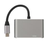 Aramox a VGA Adapter, 4K 30Hz Aluminio | Convertidor multipuerto tipo C, salida de 1080p, Plug-and-Play, presentación comercial en oficina, conexión de cine en casa