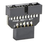 Aramox Adaptador Convertidor USB 2.0 a USB 3.0, Adaptador de Placa Base de Plástico de 9 Pines a 19 Pines para Actualizar PC Más Antiguas con Compatibilidad con Panel Frontal 3.0 (PH23A)