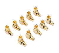 Aramox Adaptador de Cobre de 10 Piezas, Conector de 90 Grados Chapado en Oro Macho a Hembra de ángulo Recto