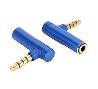 Aramox Adaptador de Conector de Cable de con Enchufe de 3,5 Mm, Conector Estéreo de ángulo Recto, Aleación de Aluminio Chapado en Oro Macho a Hembra 2 Piezas para Auriculares, Teléfonos, Tabletas y