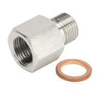 Aramox Adaptador de Emisor de Manómetro a Prueba de Fugas, Adaptador Hembra NPT de Acero Inoxidable de 1/8 pulg. a Macho M10x1.0 con Junta Que Promueve Lecturas de Presión Precisas