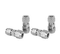 Aramox Adaptador de Tubo de Compresión de Acero Inoxidable Adaptador de Tubo de Compresión 4 Piezas Convertidor de Doble Φ4 Φ6 para Reducción de Tubería de Aceite de Agua Instalación Rápida (Ф8/Ф10)
