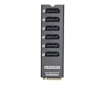 Aramox Adaptador Serial ATA 3.0 de 6 Puertos, Tarjeta de Expansión PCI Express 3.0 M.2 Key M, ASM1166, 6 Gbps, Disipador de Calor de Aleación de Aluminio, para Expansión de Almacenamiento en OS X
