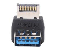 Aramox Adaptador Tipo E USB3.2 de 90 Grados, Adaptador ABS USB3.2 Tipo E de ángulo Recto, Transmisión sin Pérdidas de 10 Gbps, Fácil Instalación, para Conector Interno del Panel Frontal de la Placa