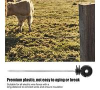 Aramox Aislador de Cerca Eléctrica de 100 Piezas, Aisladores de Anillo de Plástico, Aisladores de Tornillo Duraderos para Postes de Madera y Cercas Electrificadas