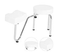 Aramox Almohadilla Ajustable para Reposabrazos de Piernas y Tatuajes, Taburete de Cuero PU, y Distancia Ajustables, Ideal para Artistas de Tatuajes Sesiones de Pedicura (White)