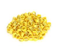 Aramox Anillos de Pie de Pájaros de 100 Piezas, Reutilizables y Livianos, Gestión Eficiente, Fácil Identificación para Palomas con Material, 001-100 Aves Numeradas y Adecuadas (Yellow)