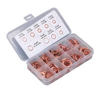 Aramox Arandela de Tapón de Drenaje de Aceite, Junta de Cobre Rojo con Tratamiento Térmico, Sellado Fuerte para Tapón de Tornillo de Cárter de Aceite, Kit de 200 Piezas para Diversas Aplicaciones