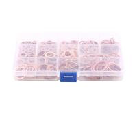 Aramox Arandelas de Sellado Planas de Cobre, 280 Piezas, Kit Surtido de Arandelas para Maquinaria Industrial, Tornillo, Tapón de Drenaje de Aceite, Plomería Automotriz, Sistemas