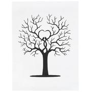 Aramox Árbol de Huellas en Lienzo, Libro de Firma de Invitados Hazlo Tú Mismo Pintura con Huella Dactilar en Lienzo de Fibra Química para Bodas Fiestas Cumpleaños