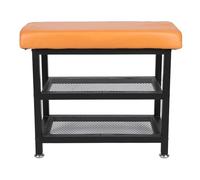 Aramox Banco del Estante de Zapato, Marco de Hierro Resistente con Cojín Suave, Organizador de Calzado de Entrada para la Sala de Estar del Dormitorio del Baño (Orange)