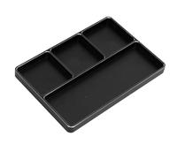 Aramox Bandeja de Tornillos RC, Placa de Aleación de Aluminio con 4 Rejillas para Modelo RC, Herramienta de Reparación de Barcos, Helicópteros, Aviones (Black)