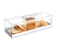 Aramox Bandeja Rectangular para Pasteles, Bandeja Rectangular de Acrílico de Grano de Mármol, Bandeja Multifuncional para Servir Postres con Tapa para Tiendas de Postres y Entusiastas