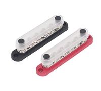 Aramox Barra de Bus de 6 Terminales PSEQT de 2 Piezas, Barra de Bus de Bloque de Terminales de Distribución de Energía de Tierra con Cubierta para Auto, Camioneta, Remolque, Barco RV